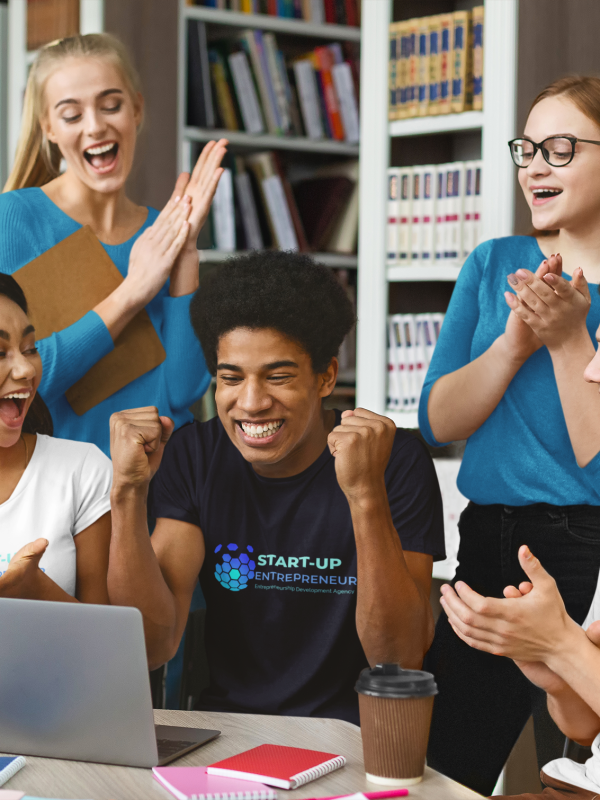 t-shirt-mockup-of-a-group-of-students-celebrating-in-the-library-39192-r-el2